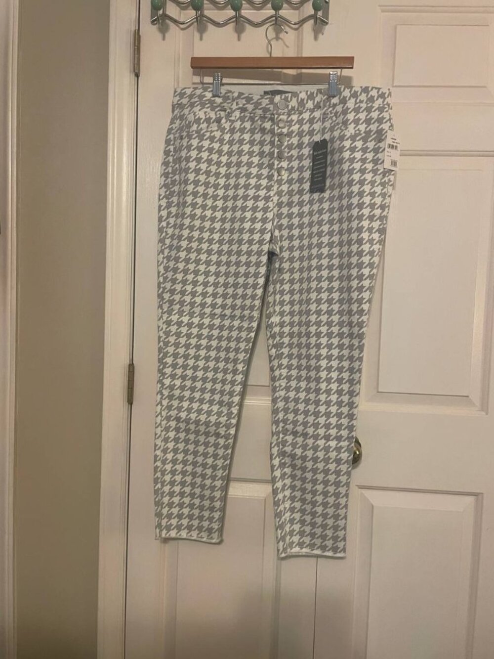 NWT Wit & Wisdom 18 High Rise Ankle Houndstooth Jeans - Classic Preppy Style